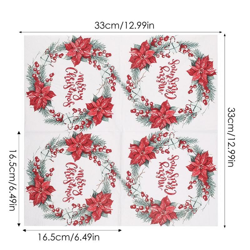 Kalėdinės popierinės servetėlės stalo dekoras Kalėdų temos servetėlės Kalėdų dizaino popierinės servetėlės stalo reikmenys dekoro popierinės servetėlės, skirtos