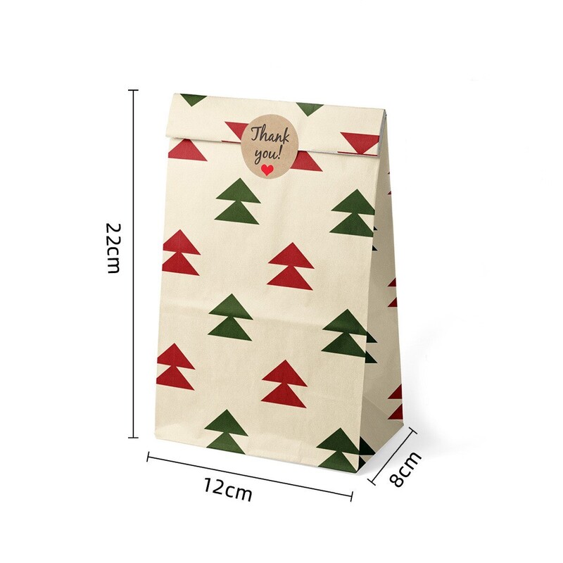 8 buc/12 buc sac de hârtie kraft cu bomboane pentru biscuiți Moș Crăciun om de zăpadă, cadou de Crăciun, pungi de ambalare pentru decorațiuni pentru petreceri de Crăciun