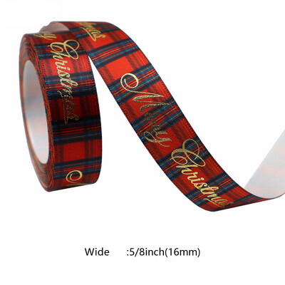 Χριστουγεννιάτικη κορδέλα 5 Yards 16mm Εκτυπωμένη Χριστουγεννιάτικη κορδέλα Grosgrain για χειροποίητο σχέδιο Χριστουγεννιάτικη διακόσμηση Συσκευασία δώρου DIY