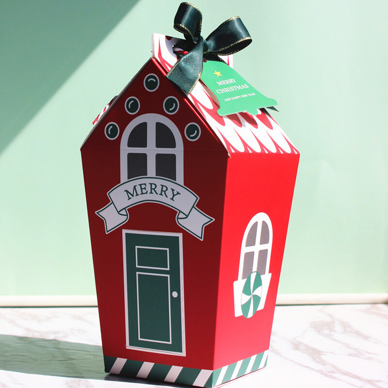 10 gab. Jauna Ziemassvētku cepumu kastīte Ziemassvētku konfekšu mājas kastīte Nugas sniega pārslu kaste svētku dāvanu kaste