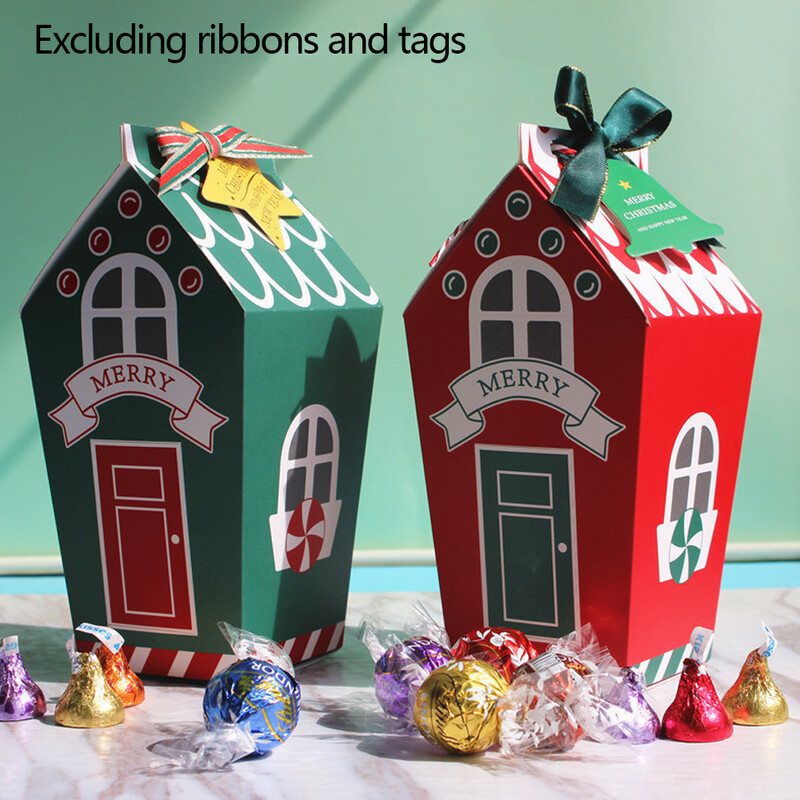 10 gab. Jauna Ziemassvētku cepumu kastīte Ziemassvētku konfekšu mājas kastīte Nugas sniega pārslu kaste svētku dāvanu kaste
