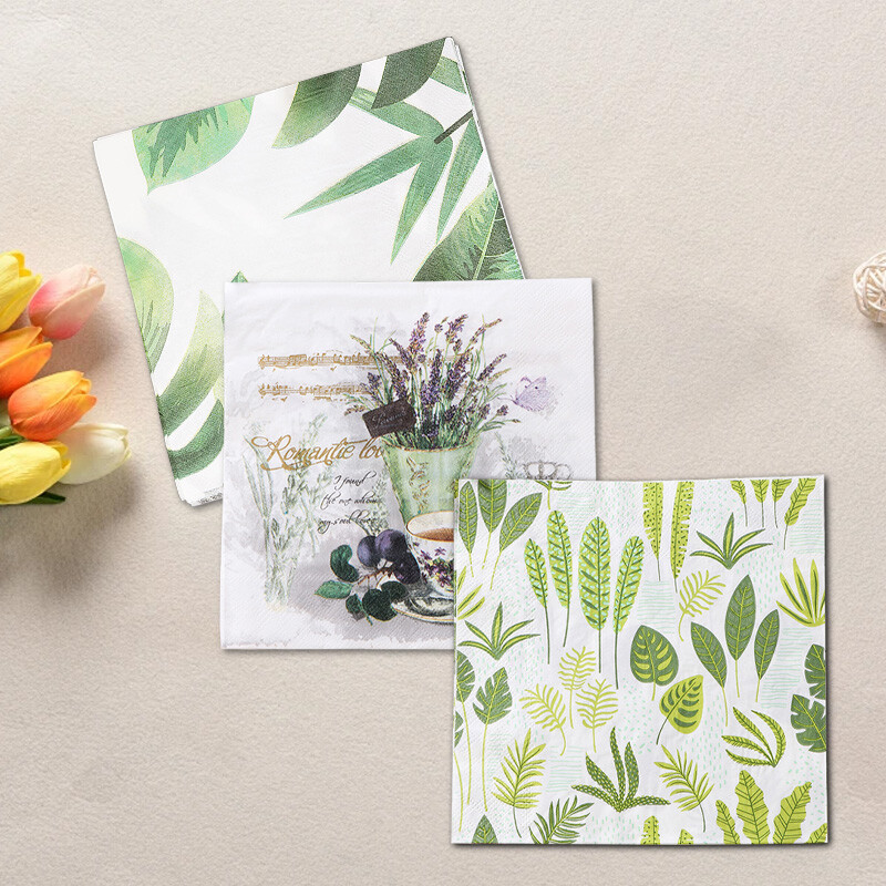 1 tk lehed värvilised trükitud salvrätik paberrätik Lääne restorani pagariäris kasutatavad näorätikud