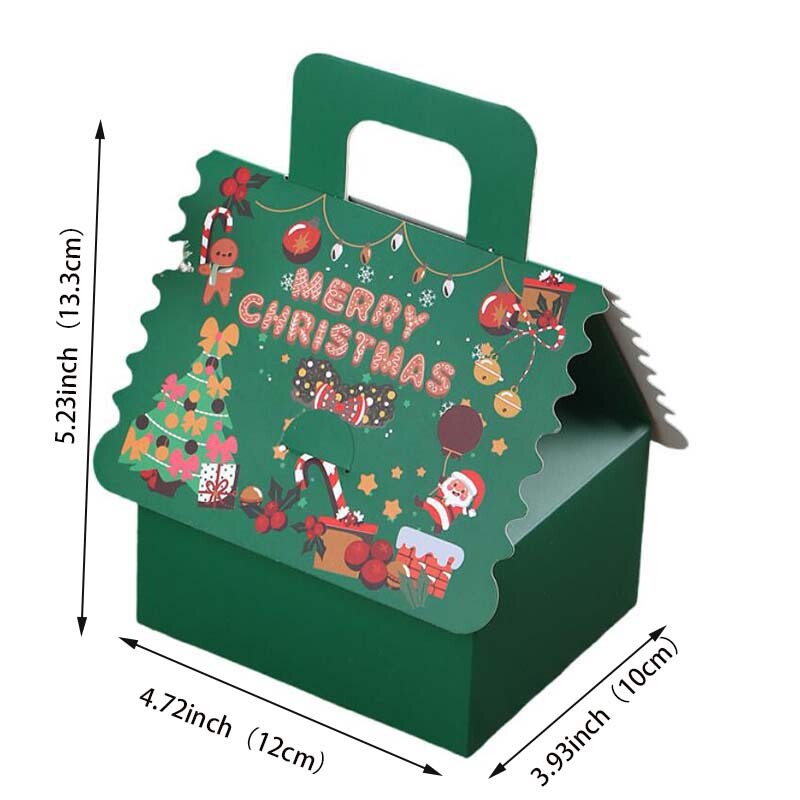 10/20 gab. Papīra Ziemassvētku konfekšu dāvanu kastīte Cepumi Māja Iepakojuma kastīte Ziemassvētki Navidad Natal Jaunais gads Priecīgus Ziemassvētku ballīšu piederumi