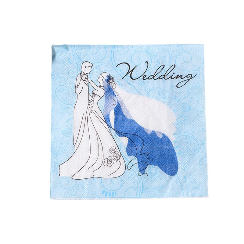 20 buc/pachet Mire și mireasă hârtie imprimată cocktail decorare petrecere de nuntă șervețele de cină consumabile de unică folosință