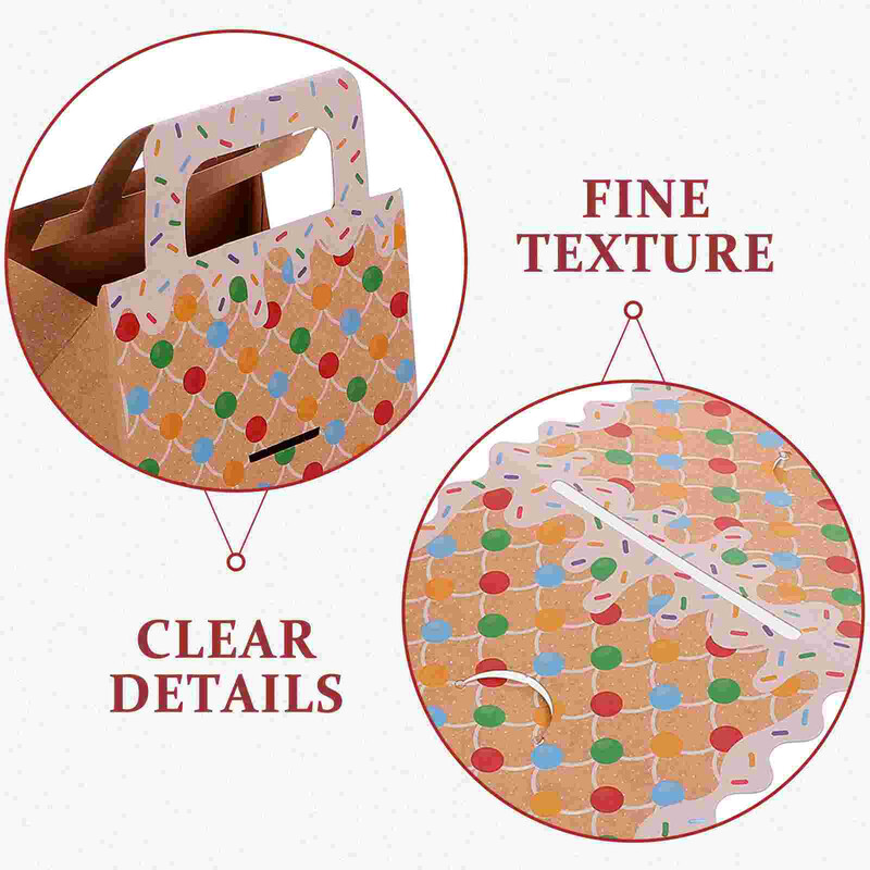 10 gab. Piparkūku māja konfekšu kastīte Ziemassvētku kārumu maisiņi dāvanu kastītes Ziemassvētku ballīšu rotājumi labvēlīgs deserts mazs rokturis