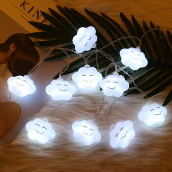 10LED Νεωτερισμός Cloud String Lights 1,5M Fairy Lamp Led Light Γιρλάντα για Παιδιά Υπνοδωμάτιο Διακόσμηση σπιτιού Μπαταρία Τροφοδοσία 3 Χρώμα