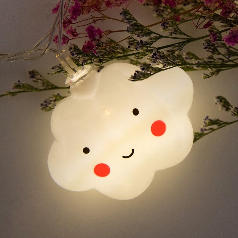 10 LED Jaunums mākoņu virknes gaismas 1,5 M Fairy Lamp Led gaismas vītne bērniem Guļamistabas mājas dekorēšana ar baterijām, 3 krāsu