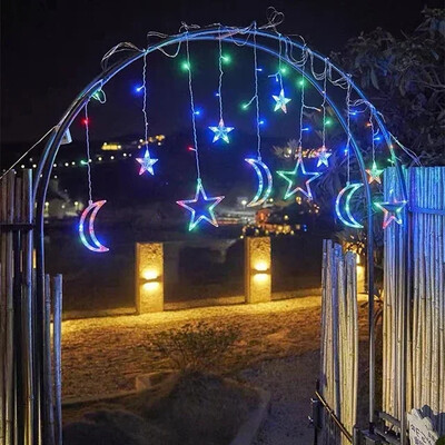 3μέτρων EU βύσμα Led Fairy Polaris Light Garland 12 Φώτα φεγγαριού/αστέρι Φώτα κουρτίνας χορδών Διακοσμήσεις παραθύρων για τον κήπο του σπιτιού