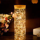 10M 5M 3M 2M Χάλκινο σύρμα LED Tinsel Garland με μπαταρία Fairy LED String Lights για Χριστουγεννιάτικη διακόσμηση γάμου
