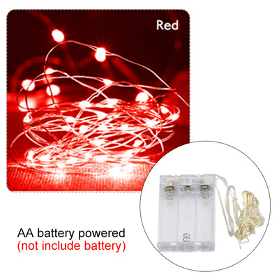 10M 5M 3M 2M Χάλκινο σύρμα LED Tinsel Garland με μπαταρία Fairy LED String Lights για Χριστουγεννιάτικη διακόσμηση γάμου