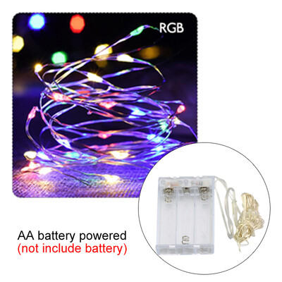 10M 5M 3M 2M Χάλκινο σύρμα LED Tinsel Garland με μπαταρία Fairy LED String Lights για Χριστουγεννιάτικη διακόσμηση γάμου