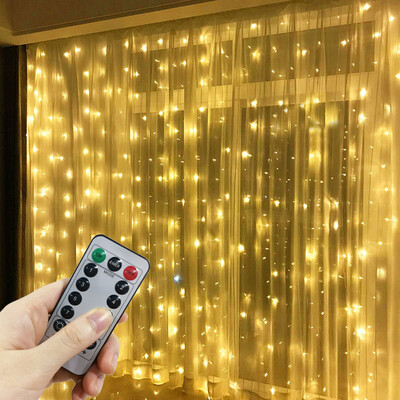 6x3M USB füzér függöny ünnepi LED fények Fairy Light Ramadan karácsonyfadísz 2024 Hálószoba dekoráció Esztétikus