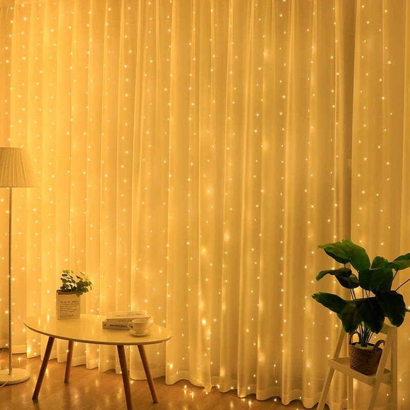 6x3M USB girlianda užuolaidos, LED šviestuvai Fairy Light Ramadan Kalėdų eglutės papuošimas 2024 m. miegamojo kambario dekoras Estetinis