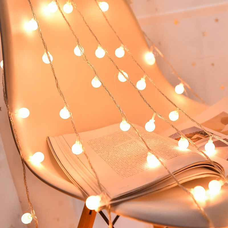 LED rutuliniai šviestuvai su baterijomis maitinami šviesos styginiai lauko gaublys fėjos šviesa vestuvėms Helovino sodo kalėdinis dekoras ﻿