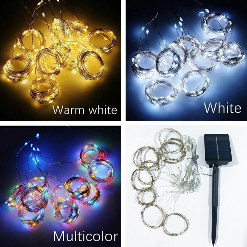 600 LED saulės užuolaidų pasakų lemputės lauko varinės vielos vakarėlio sodo kiemo girlianda Kalėdų vestuvių dekoravimas