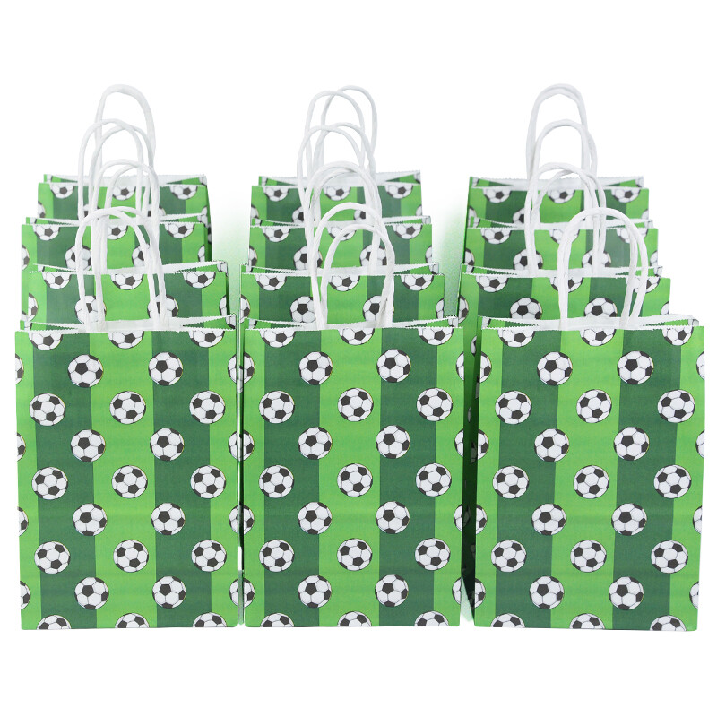 6/10/50 gab. Futbola motīvu dāvanu maisiņi Futbola konfekšu cepumu iepakojuma maisiņi Fani ballīšu somas zēniem dzimšanas dienas svinību dekorēšanai