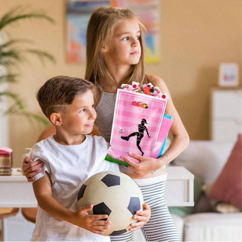10gab Rozā Basketbola Futbola Dāvanu Soma Sporta Tēma Dāvanu Soma Bumba Spēlētājs Sporta Pasākumi Candy pe Bag festivāls Dzimšanas dienas ballītes noformējums Atgriešanas dāvanu maisiņš