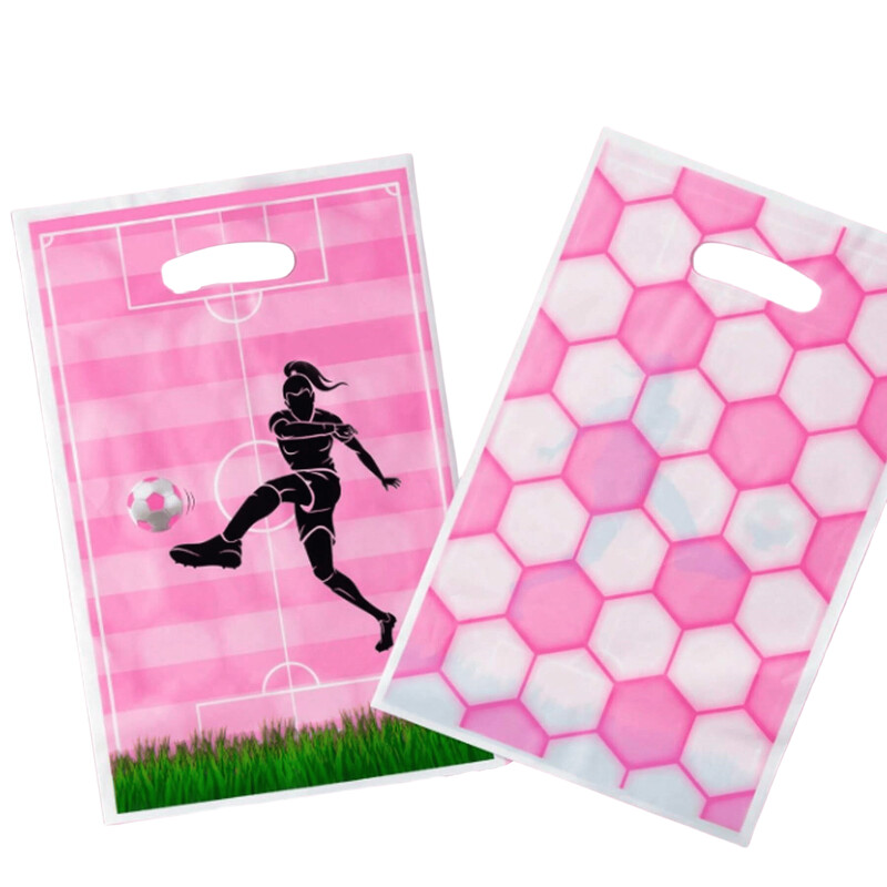 10gab Rozā Basketbola Futbola Dāvanu Soma Sporta Tēma Dāvanu Soma Bumba Spēlētājs Sporta Pasākumi Candy pe Bag festivāls Dzimšanas dienas ballītes noformējums Atgriešanas dāvanu maisiņš