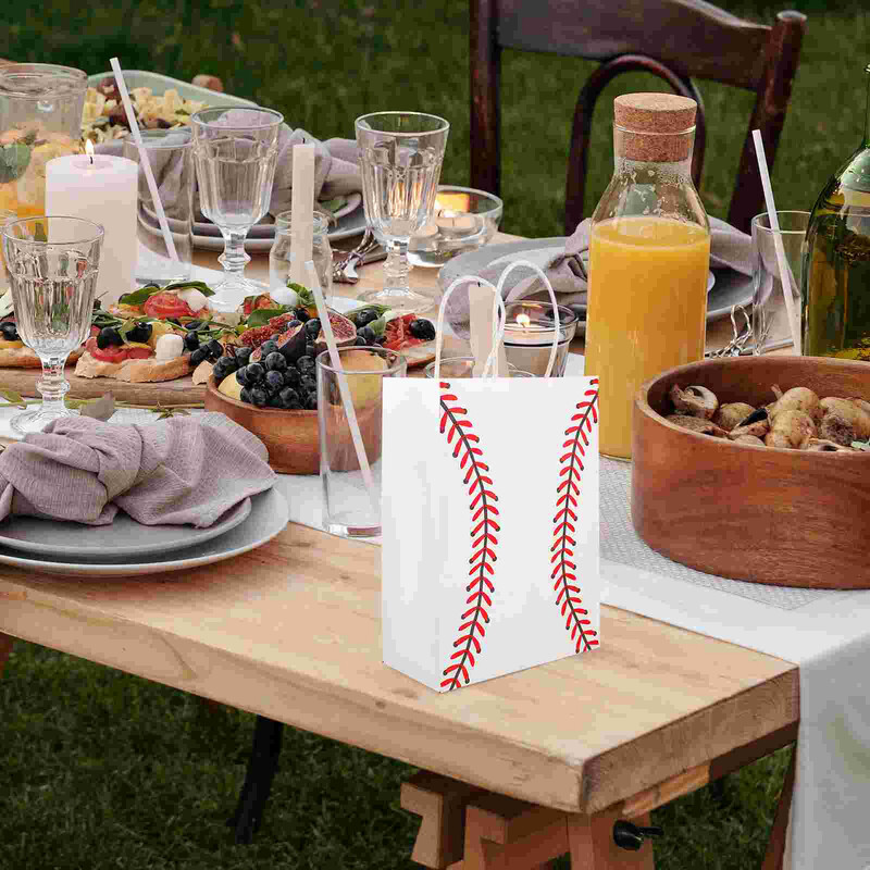12 gab Sporta tēmu papīra maisiņi Rokas beisbola soma Futbola apdruka Dāvanu iepakojuma maisiņi Ballīte