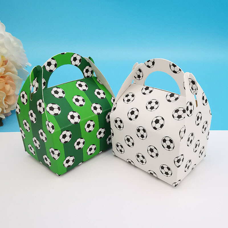 12 gab. Mini futbola konfekšu kastīte, pārnēsājama multfilmu bērnu dzimšanas dienas dāvanu kastīte šokolādes iepakojuma maisiņi Baby Shower ballītes dekors