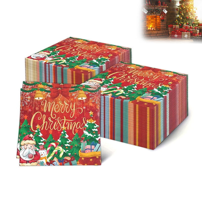 2024 m. Kalėdų vienkartiniai indai Kalėdų Senelis Sniego senelis Kalėdų eglutės formos Lėkštės Servetėlė Linksmų Kalėdų dekoras Laimingų Naujųjų 2025 metų