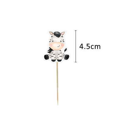24 τεμ. Χαρτοκιβώτιο Wild Animal Cake Toppers Cute Cupcake Topper For Kids Jungle Safari Διακόσμηση πάρτι γενεθλίων DIY Προμήθειες για τούρτες
