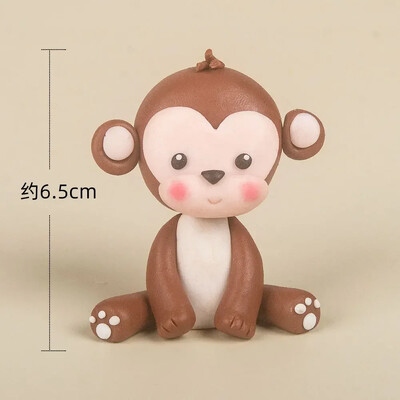 Ζούγκλα Ζώο Διακόσμηση κέικ Woodland Animal Lion Monkey Elephant Zebra Giraffe Cake Topper Kids Happy Wild Birthday Διακόσμηση τούρτας