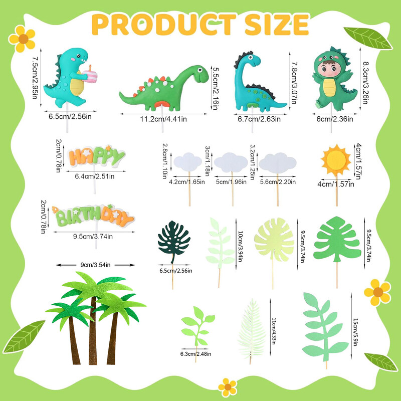 20 gab. Dinozauru kūku pildījumi, Dino dzimšanas dienas kūku rotājumi Džungļu safari kūku kūciņu pildījumi zēnu kūku dekorēšanai