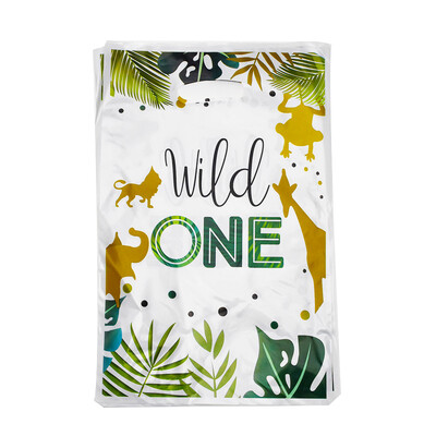 Wild One Birthday Decor Σετ επιτραπέζιων σκευών μιας χρήσης Πιάτα Πιάτα Χαρτοπετσέτες Σημαίες Cake Topper Balloons Ζούγκλα με θέμα το πάρτι