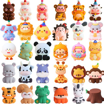 Jungle Animals Cake Toppers Wild One Woodland Animal Lion Elephant Giraffe Safari Διακοσμήσεις για πάρτι γενεθλίων Μωρό