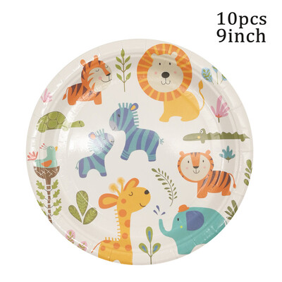 JQSYRISE Jungle Animals Birthday Party Χάρτινο Πιάτο Κύπελλο Χαρτοπετσέτες Επιτραπέζια σκεύη μιας χρήσης Baby Shower Παιδικά Σαφάρι Διακοσμητικά πάρτι