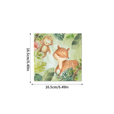 Ζούγκλα Safari Birthday Party Animal Animal σερβίτσιο Χαρτί Πιάτο Κύπελλο Baby Shower Boy 1 2 3 4 5 Προμήθειες για πάρτι γενεθλίων