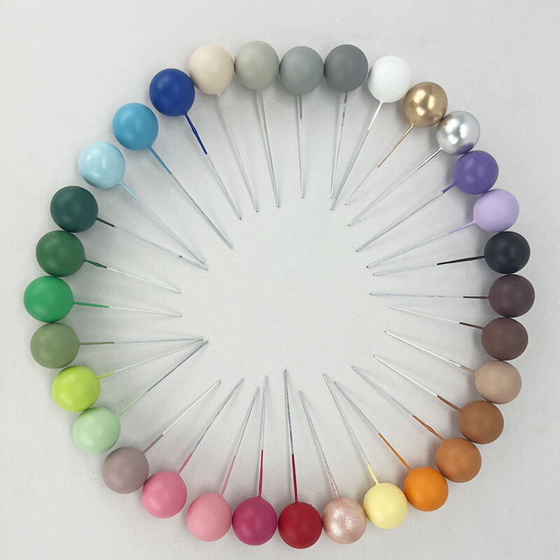 20db Golyós tortafeltétek Boho születésnapi fém csillogó golyós tortafeltöltő babaváró esküvői party Cupcake tortadíszek