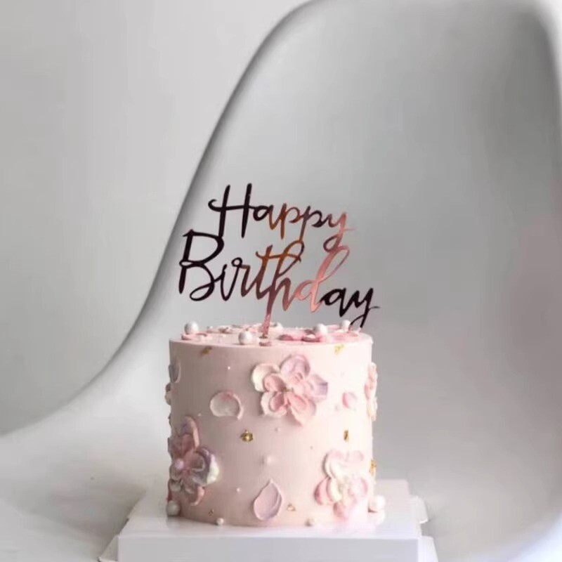 10 db akril boldog születésnapi tortafedő rózsaszín arany ezüst akril gyerekeknek férfi női tortadíszek babazuhanyhoz ajándék kellékek