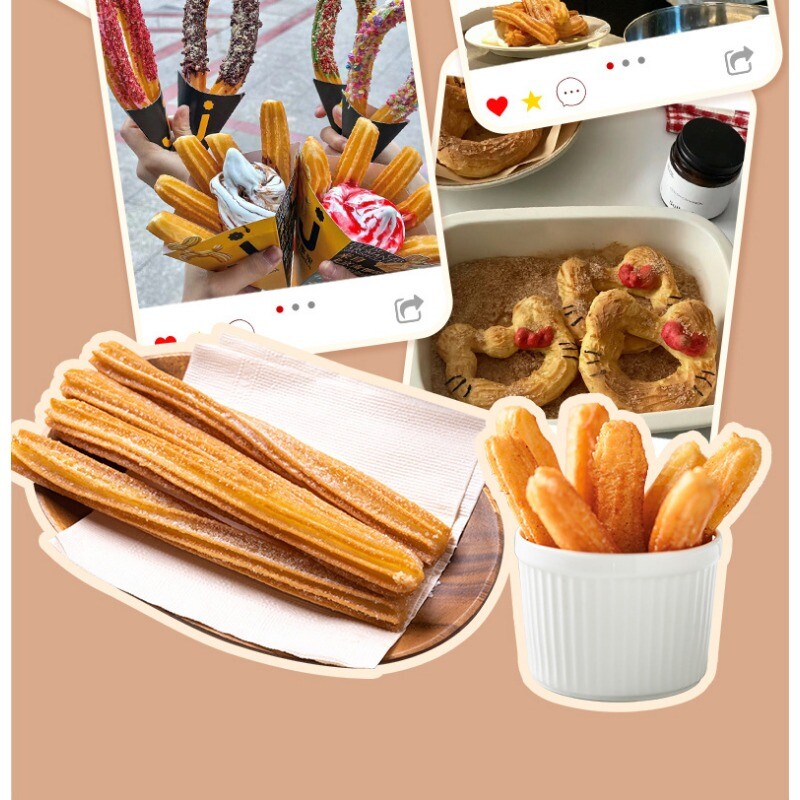 Set Home Spanyol fánk készítő Western Latin Fruit Maker Home Chipotle Puffs Cookies Brownie Sütés Cake Tools