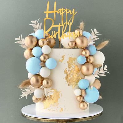 Πράσινες μπάλες Κέικ Topper Boho Grass Cake Topper Σκούρο Πράσινο Ασημί Πέρλες Μπάλες Διακοσμήσεις τούρτας για Γάμο Baby Shower Γενέθλια