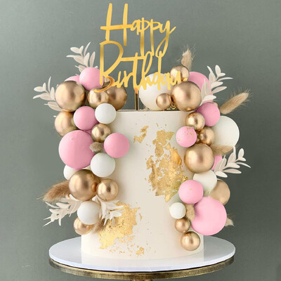 Πράσινες μπάλες Κέικ Topper Boho Grass Cake Topper Σκούρο Πράσινο Ασημί Πέρλες Μπάλες Διακοσμήσεις τούρτας για Γάμο Baby Shower Γενέθλια