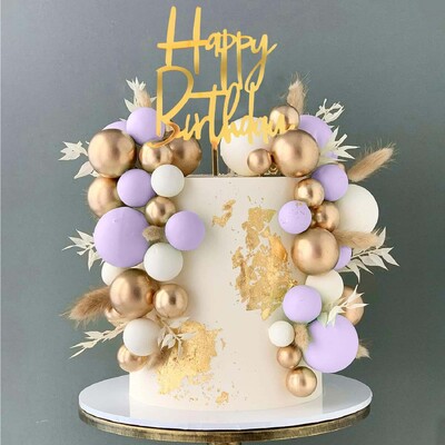 Πράσινες μπάλες Κέικ Topper Boho Grass Cake Topper Σκούρο Πράσινο Ασημί Πέρλες Μπάλες Διακοσμήσεις τούρτας για Γάμο Baby Shower Γενέθλια