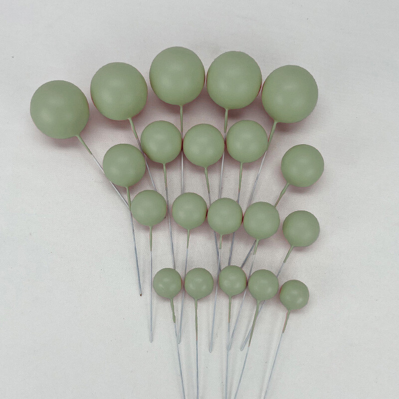 Aranyzsálya zöldgolyó torta dekoráció Boho zöld golyó tortadísz esküvői babazuhany tortafeltétek Születésnapi parti kellékek