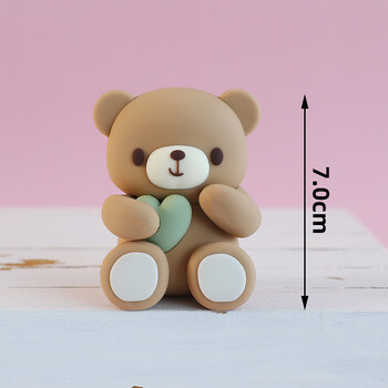 51Pcs Bear Cake Toppers Златисто-зелени Cake Topper Топчета за Честит Рожден Ден Декорация Baby Shower Кръщене Рожден Ден Консумативи