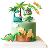 9 Πακέτα Διακοσμήσεις για τούρτες Dinosaur Babyshower Happy Birthday Cupcake Topper Dinosaur Cake Toppers για παιδιά Birthday Baby