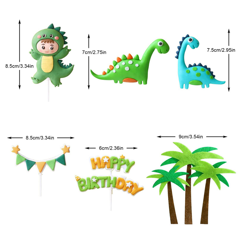 9 csomag dinoszaurusz tortadíszek Dinosaur Babyshower Boldog születésnapot Cupcake Topper Dinoszaurusz tortafeltét gyerekeknek Születésnapi baba