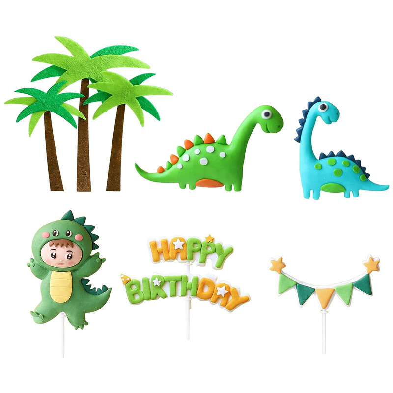 9 csomag dinoszaurusz tortadíszek Dinosaur Babyshower Boldog születésnapot Cupcake Topper Dinoszaurusz tortafeltét gyerekeknek Születésnapi baba