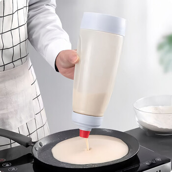 Hand Crank Batter Mixing Bottle Batter Dispenser Cream Mixing Dispenser Muffin Mixing Bottle with Graduation with Blender Ball