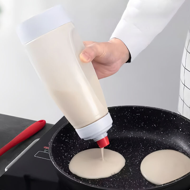 Rankinis alkūninis tešlos maišymo butelis Tešlos dozatorius kremo maišymo dozatorius bandelių maišymo buteliukas su padalomis su maišytuvo rutuliu