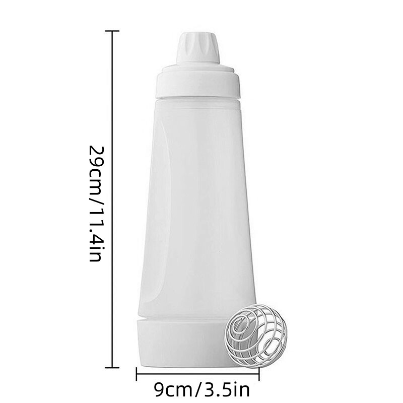 Rankinis alkūninis tešlos maišymo butelis Tešlos dozatorius kremo maišymo dozatorius bandelių maišymo buteliukas su padalomis su maišytuvo rutuliu