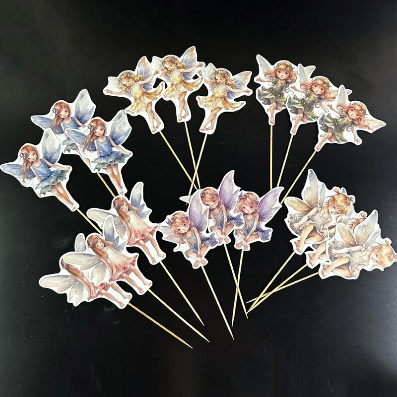 18gab. Pasaku kūku pildījumi Ziedi Tauriņu pasaku kēksu dekori bērnu vakaram Pasaku dzimšanas dienas kūku dekorēšanas piederumi