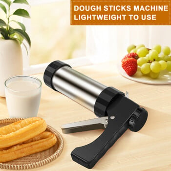 Churrera Churro Maker Machine Κιτ Churro Maker από ανοξείδωτο χάλυβα με 3 διαφορετικές άκρες Ακροφύσιο σωληνώσεων Τσάντα σωληνώσεων Ελαφρύ κοίλο