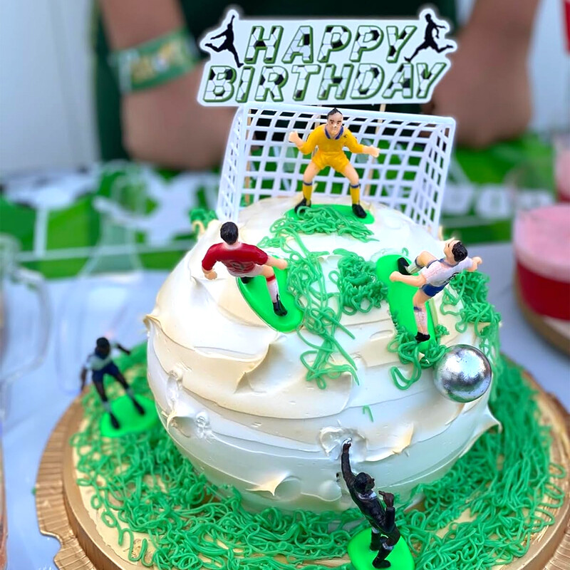 1Szett focimeccs Focitorta-dekoráció Modell Fociparti Boldog születésnapi parti kellékek Gyerekparti dekoráció Kiegészítők
