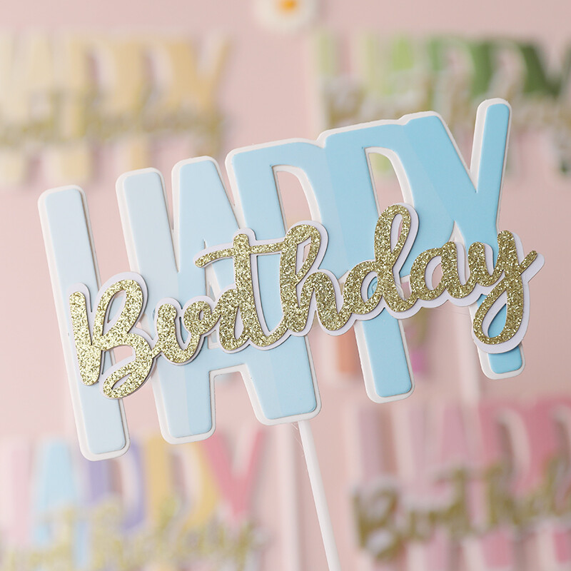 Jaunumi Rozā zils papīrs Daudz laimes dzimšanas dienā kūku pildījums Bērniem dod priekšroku bērniem dāvanas kūkas dekorēšanai dekorēšanas ballīšu piederumi